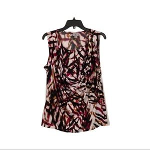 Worthington Sz XL Purple Black Silky Knit Top